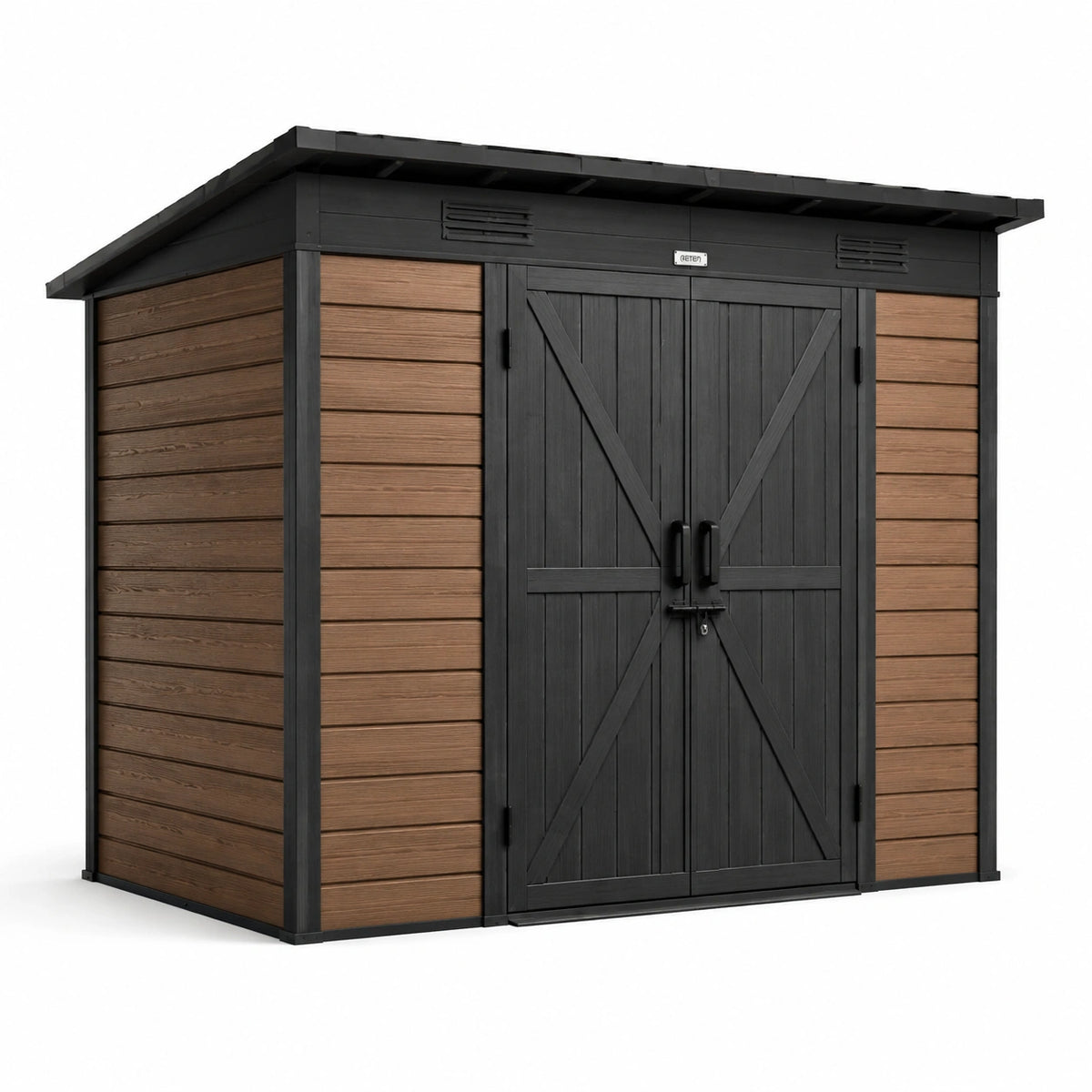 Abri de jardin en composite bois-plastique avec double porte