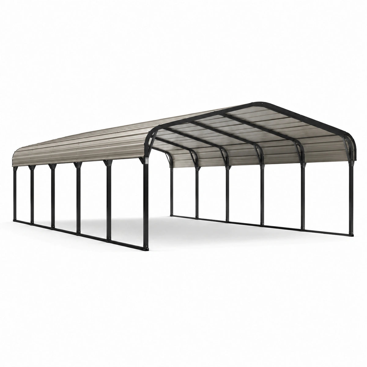 Abri de voiture en métal gris 610x305 cm