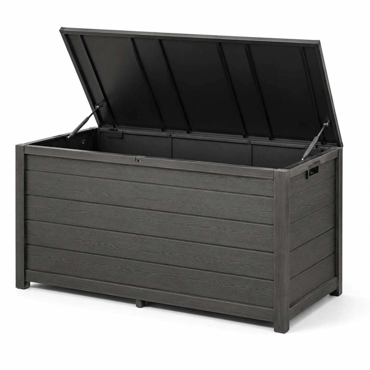 Coffre de rangement extérieur en résine polypropylène gris