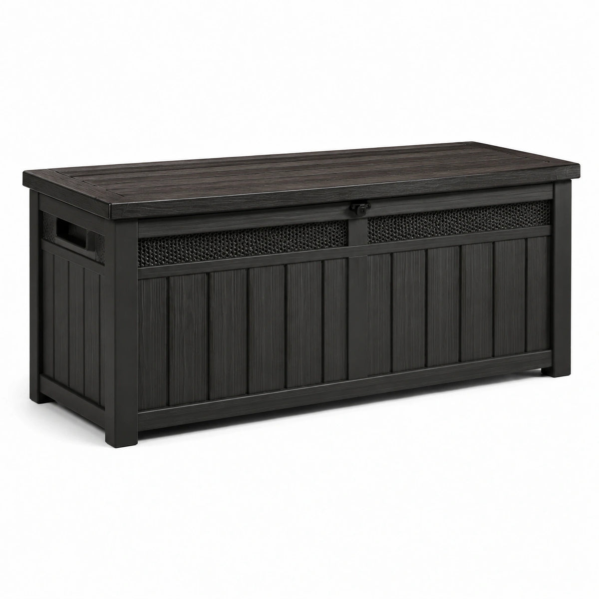 Coffre de rangement en plastique noir 120 cm