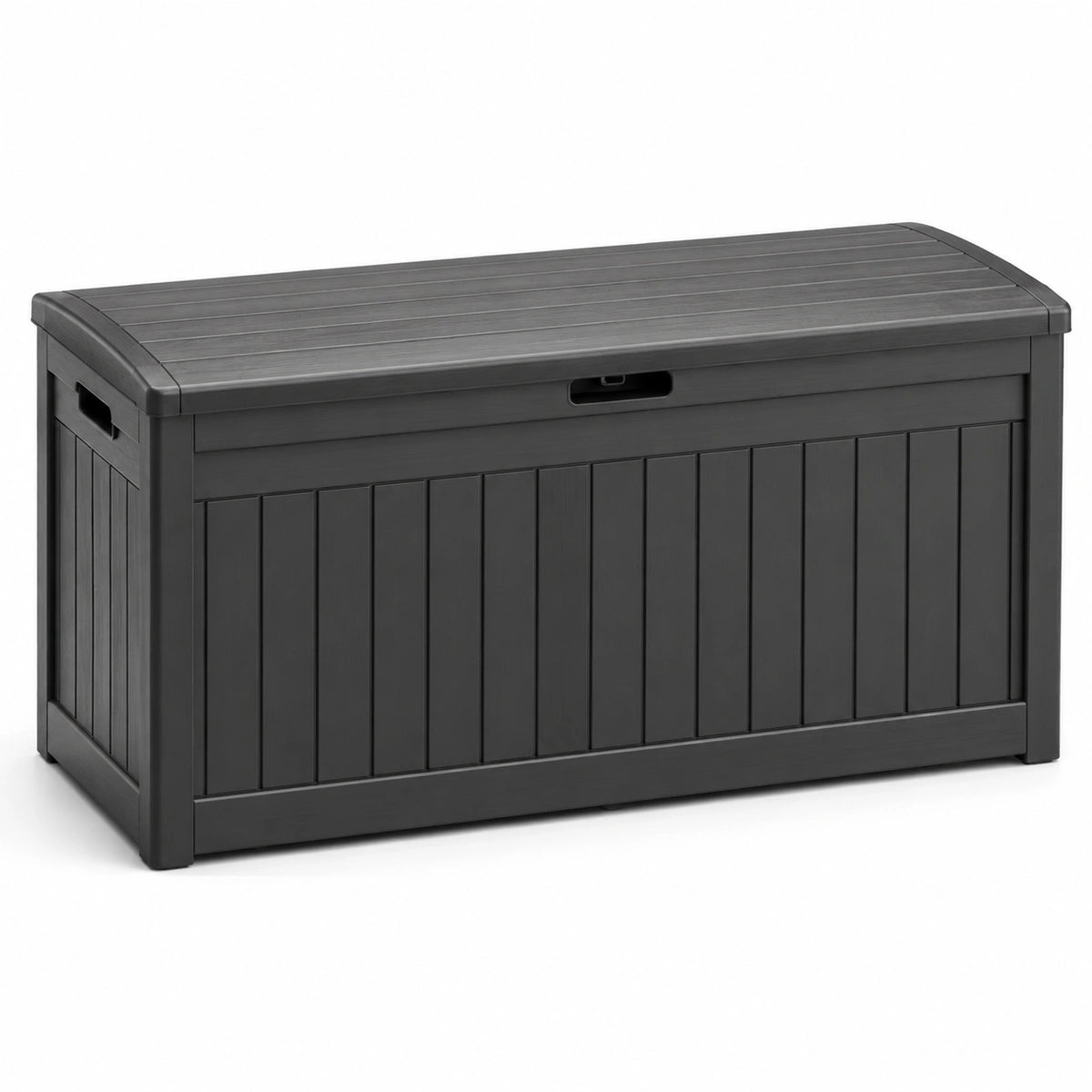 Coffre de rangement extérieur en plastique anthracite 124x55x62 cm